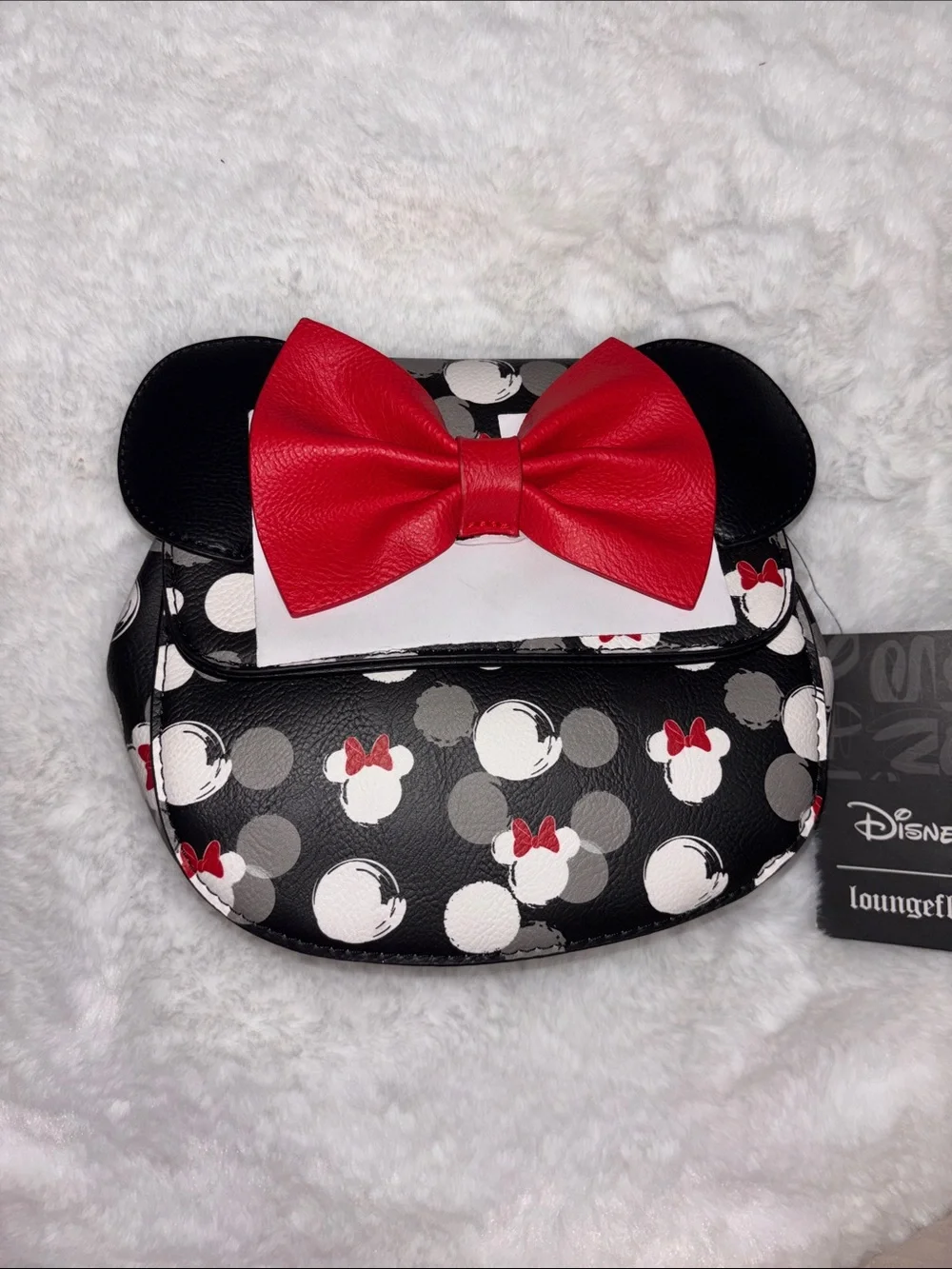 NWT Loungefly Kids Minnie Mouse-Inspired Crossbody Bag with Red Bow